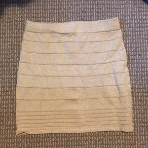 Charlotte Russe Gold Sparkle Skirt
